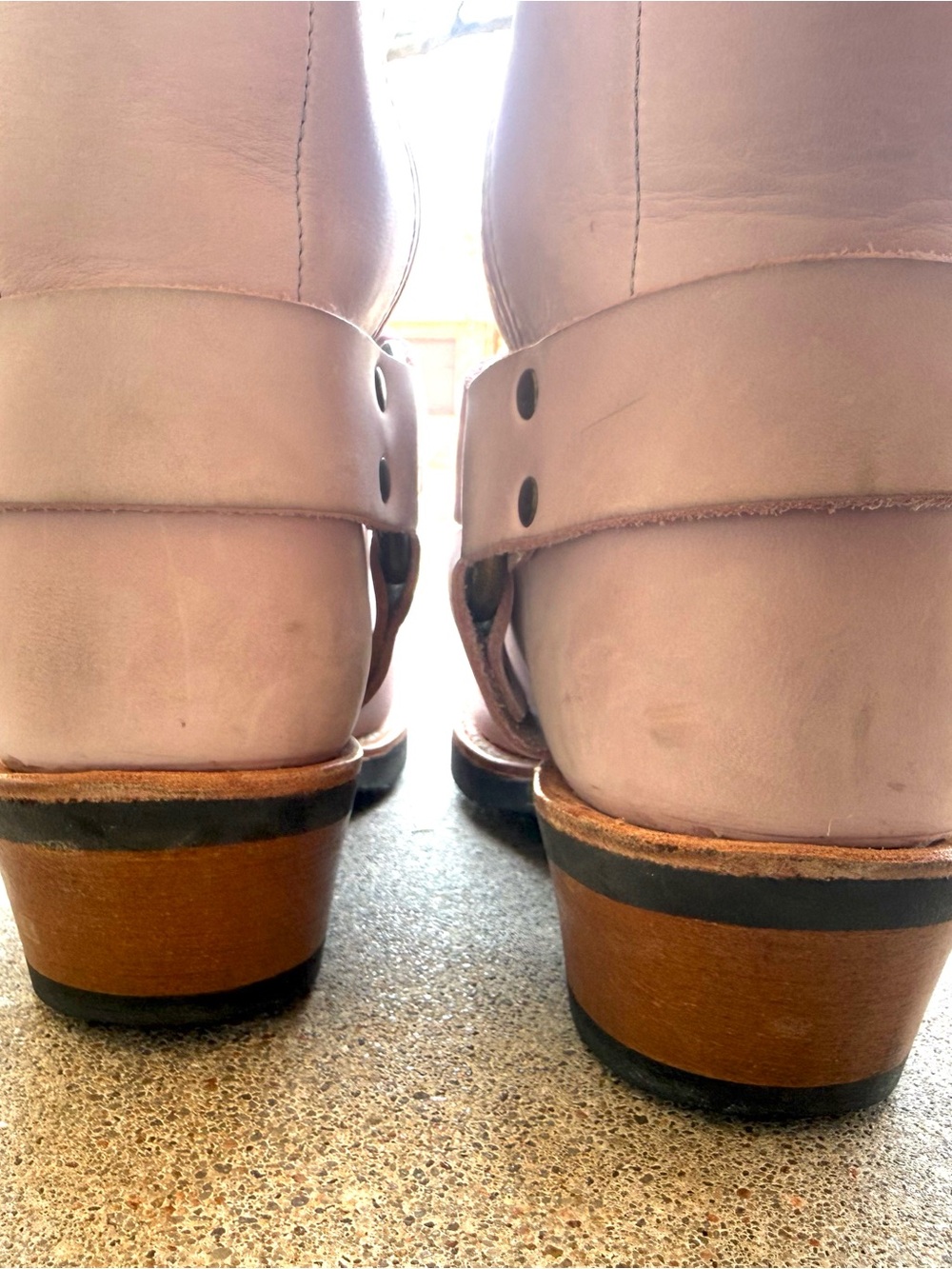 Rare Vintage FRYE Harness 12R Pink Floral Boots - Picture 8 of 11